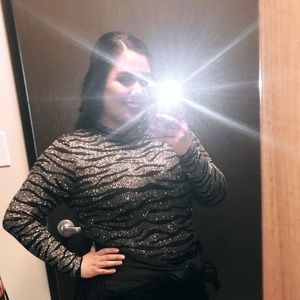 Zebra glitter body suit